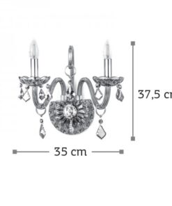 InLight Επιτοίχιο φωτιστικό από διάφανο γυαλί και κρύσταλλα 2XE14 D:35cm (43391-2-CLEAR)