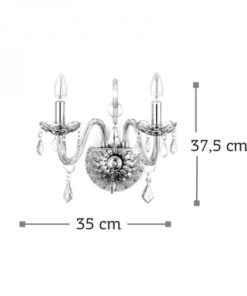 InLight Επιτοίχιο φωτιστικό από μελί γυαλί και κρύσταλλα 2XE14 D:35cm (43391-2-AMBER)