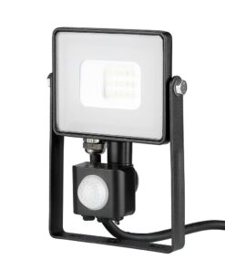 LED Προβολέας με Ανιχνευτή Κίνησης 10W V-TAC Samsung Chip Μαύρος IP65 Θερμό Λευκό 3000K – 436