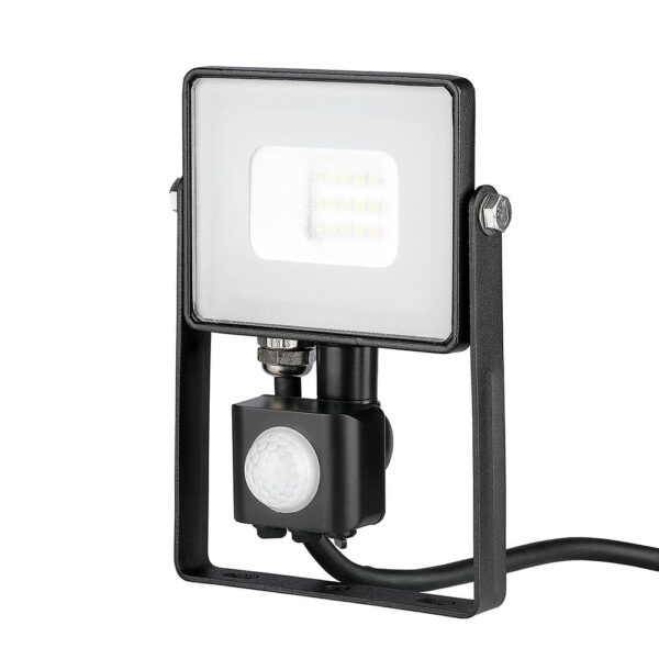 LED Προβολέας με Ανιχνευτή Κίνησης 10W V-TAC Samsung Chip Μαύρος IP65 Θερμό Λευκό 3000K – 436