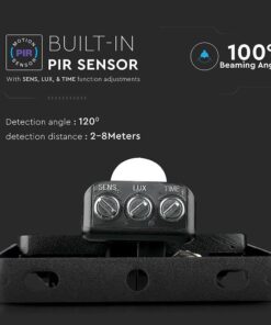 LED Προβολέας με Ανιχνευτή Κίνησης 10W V-TAC Samsung Chip Μαύρος IP65 Θερμό Λευκό 3000K – 436