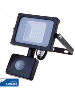 LED Προβολέας με Ανιχνευτή Κίνησης 10W V-TAC Samsung Chip Μαύρος IP65 Θερμό Λευκό 3000K – 436