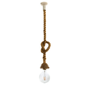 InLight Κρεμαστό φωτιστικό από καφέ σχοινί (4381-1-WH)