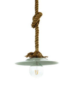 InLight Κρεμαστό φωτιστικό από καφέ σχοινί και λευκό μέταλλο (4382-WH)