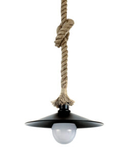 InLight Κρεμαστό φωτιστικό από καφέ σχοινί και μαύρο μέταλλο (4382-BL)