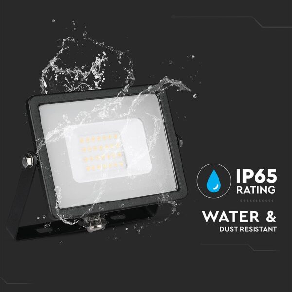 LED Προβολέας 20W V-TAC PRO Samsung Chip Μαύρος 100° 1600lm Μαύρος Αδιάβροχος IP65 Φυσικό Λευκό 4000K – 440