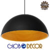 GloboStar® MEDEA 01344 Μοντέρνο Κρεμαστό Φωτιστικό Οροφής Μονόφωτο Μαύρο – Χρυσό Μεταλλικό Καμπάνα Φ60 x Υ30cm