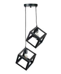 InLight Κρεμαστό φωτιστικό από μαύρο μέταλλο (4400-2-BL-ΡΟΖΕΤΑ)