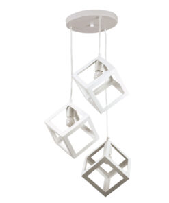 InLight Κρεμαστό φωτιστικό από λευκό μέταλλο (4400-3-WH-ΡΟΖΕΤΑ)