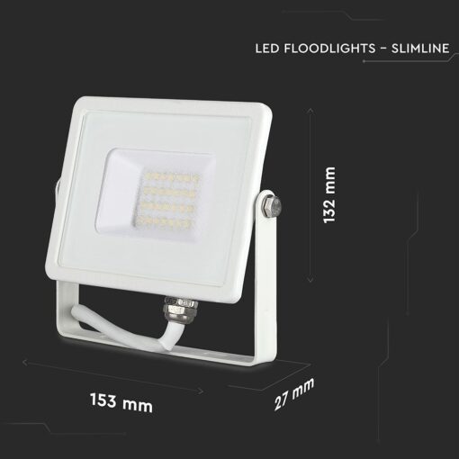 LED Προβολέας 20W V-TAC PRO Samsung Chip Μαύρος 100° 1600lm Λευκός Αδιάβροχος IP65 Φυσικό Λευκό 4000K – 443