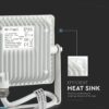 LED Προβολέας 20W V-TAC PRO Samsung Chip Μαύρος 100° 1600lm Λευκός Αδιάβροχος IP65 Φυσικό Λευκό 4000K – 443