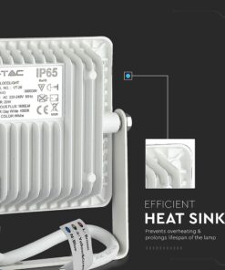 LED Προβολέας 20W V-TAC PRO Samsung Chip Μαύρος 100° 1600lm Λευκός Αδιάβροχος IP65 Φυσικό Λευκό 4000K – 443