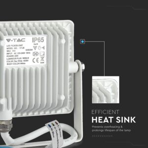LED Προβολέας 20W V-TAC PRO Samsung Chip Μαύρος 100° 1600lm Λευκός Αδιάβροχος IP65 Φυσικό Λευκό 4000K – 443