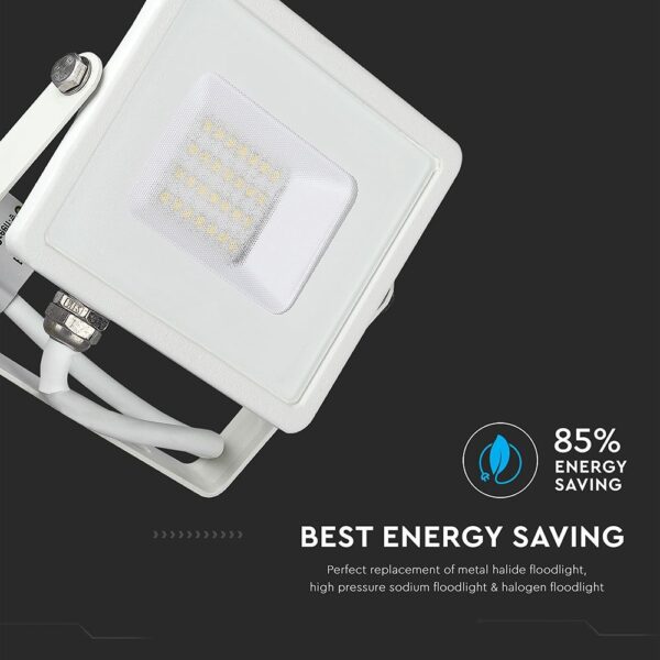 LED Προβολέας 20W V-TAC PRO Samsung Chip Μαύρος 100° 1600lm Λευκός Αδιάβροχος IP65 Φυσικό Λευκό 4000K – 443