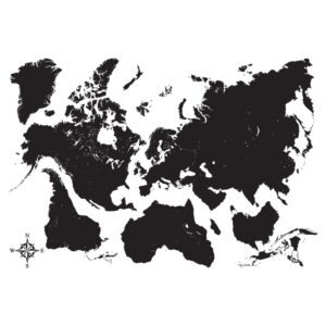 Black Map αυτοκόλλητα τοίχου βινυλίου L Ango – 44214
