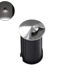 GloboStar® UNDERGROUND-RENA 90661 Χωνευτό Φωτιστικό Σποτ Δαπέδου One Sided LED 1W 115lm 30° DC 24V Αδιάβροχο IP68 Φ5 x Υ9cm Φυσικό Λευκό 4500K – Ανοξείδωτο Ατσάλι – 3 Χρόνια Εγγύηση