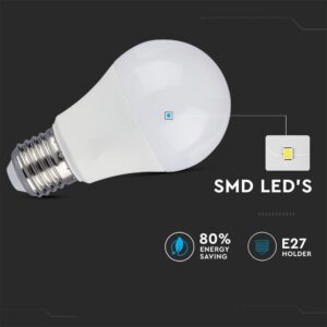 Λάμπα LED SMD με υποδοχή E27. Εξοικονόμηση ενέργειας 80%. Ιδανική για οικονομικό φωτισμό.