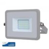 LED Προβολέας 20W V-TAC PRO Samsung Chip Μαύρος 100° 1600lm Γκρι Αδιάβροχος IP65 Θερμό Λευκό 3000K – 445