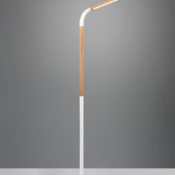 Φωτιστικό Δαπέδου NORRIS Trio Lighting LED 11W 1400lm 3000K Step Dimmable Λευκό Ματ & Ξύλο – 445210131