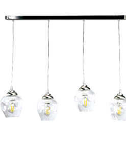 InLight Κρεμαστό φωτιστικό από νίκελ ματ μέταλλο και διάφανο γυαλί (4474-4-NM ΡΑΓΑ)