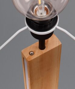 Φωτιστικό Δαπέδου RAHUL Ξύλο & Μαύρο Ματ Αμπαζουρ Trio Lighting LED 10W1200lm 3000K Dimmable Αφής & 1x E27 – 447610232