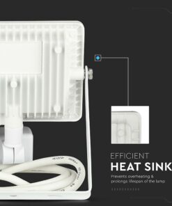 LED Προβολέας με Ανιχνευτή Κίνησης 20W V-TAC Samsung Chip Λευκός IP65 Ψυχρό Λευκό 6400K – 450