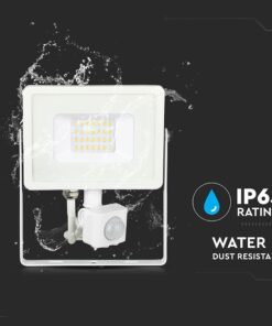 LED Προβολέας με Ανιχνευτή Κίνησης 20W V-TAC Samsung Chip Λευκός IP65 Ψυχρό Λευκό 6400K – 450