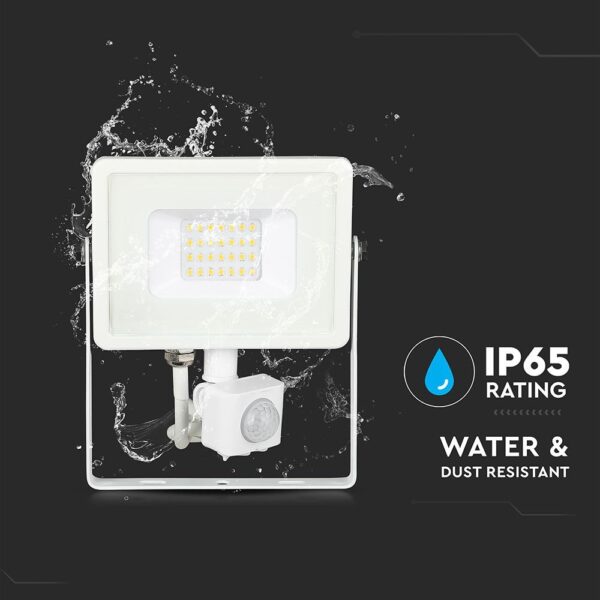 LED Προβολέας με Ανιχνευτή Κίνησης 20W V-TAC Samsung Chip Λευκός IP65 Ψυχρό Λευκό 6400K – 450