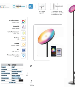 InLight Smart Wi-Fi Φωτιστικό Δαπέδου Περιστρεφόμενο Μαύρο 24W RGBW – 45023