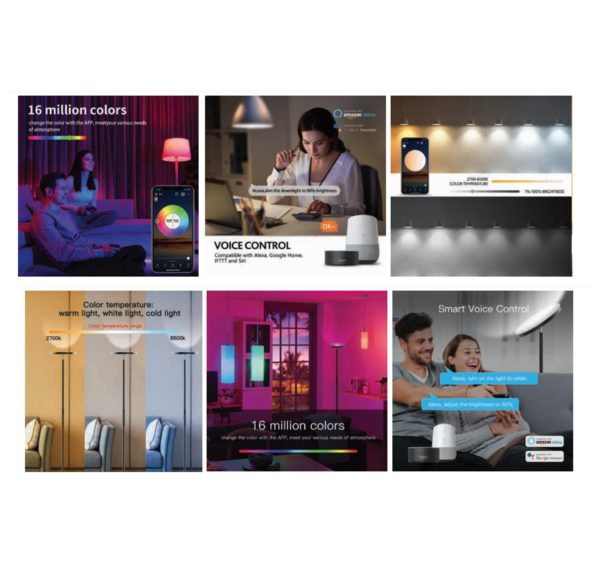 InLight Smart Wi-Fi Φωτιστικό Δαπέδου Περιστρεφόμενο Μαύρο 24W RGBW – 45023