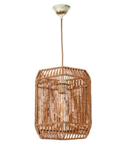 InLight Κρεμαστό φωτιστικό καφέ από σχοινί 1XE27 D:24cm (4504)