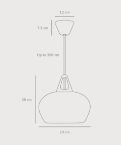Κρεμαστό Φωτιστικό DFTP Belly 29 1xE27 Μαύρου Χρώματος – 45053003