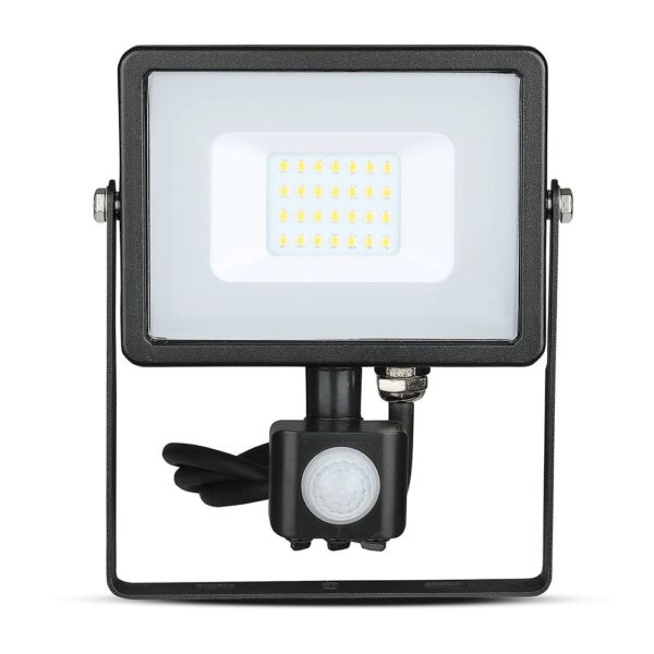 LED Προβολέας με Ανιχνευτή Κίνησης 20W V-TAC Samsung Chip Μαύρος IP65 Ψυχρό Λευκό 6400K – 453