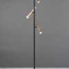 Φωτιστικό Δαπέδου Μαύρο με 3 Σποτ Καφέ-Fawn-Τaupe Fiato Trio Lighting LED 9W CCT 1200lm Dimmable – 452010317
