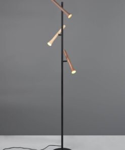 Φωτιστικό Δαπέδου Μαύρο με 3 Σποτ Καφέ-Fawn-Τaupe Fiato Trio Lighting LED 9W CCT 1200lm Dimmable – 452010317