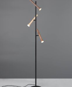 Φωτιστικό Δαπέδου Μαύρο με 3 Σποτ Καφέ-Fawn-Τaupe Fiato Trio Lighting LED 9W CCT 1200lm Dimmable – 452010317