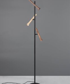 Φωτιστικό Δαπέδου Μαύρο με 3 Σποτ Καφέ-Fawn-Τaupe Fiato Trio Lighting LED 9W CCT 1200lm Dimmable – 452010317