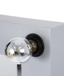 GloboStar® MAKEUP MIRROR-160×80-3 Μοντέρνος Καθρέπτης Μακιγιάζ με Πλαίσιο Φυσικού Ξύλου με Διακόπτη On/Off 20 x E27 AC220-240V – Μ80 x Π7 x Υ160cm – Γκρι Τσιμέντου