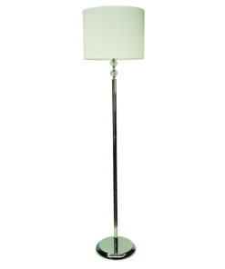 InLight Επιδαπέδιο φωτιστικό από χρώμιο μέταλλο κρύσταλλο και υφασμάτινο καπέλο (45360-Χρώμιο)