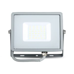 LED Προβολέας 30W V-TAC PRO Samsung Chip  100° 2400lm Γκρι Αδιάβροχος IP65 Φυσικό Λευκό 4000K – 455