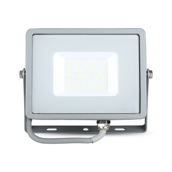 LED Προβολέας 30W V-TAC PRO Samsung Chip  100° 2400lm Γκρι Αδιάβροχος IP65 Φυσικό Λευκό 4000K – 455