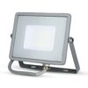 LED Προβολέας 30W V-TAC PRO Samsung Chip  100° 2400lm Γκρι Αδιάβροχος IP65 Φυσικό Λευκό 4000K – 455