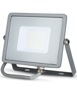 LED Προβολέας 30W V-TAC PRO Samsung Chip 100° 2400lm Γκρι Αδιάβροχος IP65 Φυσικό Λευκό 4000K – 455