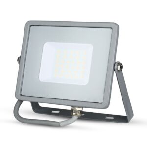 LED Προβολέας 30W V-TAC PRO Samsung Chip  100° 2400lm Γκρι Αδιάβροχος IP65 Φυσικό Λευκό 4000K – 455