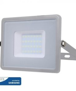 LED Προβολέας 30W V-TAC PRO Samsung Chip 100° 2400lm Γκρι Αδιάβροχος IP65 Φυσικό Λευκό 4000K – 455