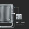 LED Προβολέας 30W V-TAC PRO Samsung Chip  100° 2400lm Γκρι Αδιάβροχος IP65 Φυσικό Λευκό 4000K – 455