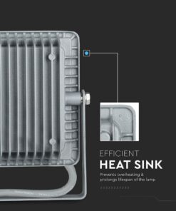 LED Προβολέας 30W V-TAC PRO Samsung Chip 100° 2400lm Γκρι Αδιάβροχος IP65 Φυσικό Λευκό 4000K – 455