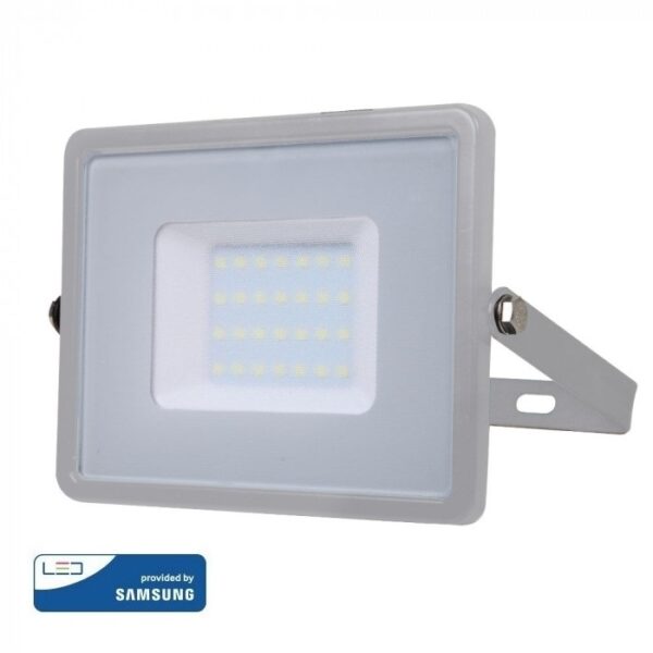 LED Προβολέας 30W V-TAC PRO Samsung Chip Μαύρος 100° 2400lm Γκρι Αδιάβροχος IP65 Ψυχρό Λευκό 6400K - 456