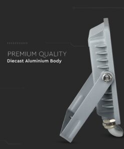 LED Προβολέας 30W V-TAC PRO Samsung Chip 100° 2400lm Γκρι Αδιάβροχος IP65 Φυσικό Λευκό 4000K – 455