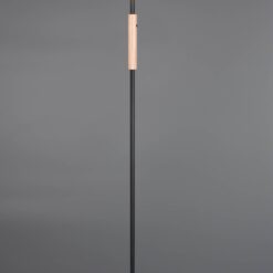 Φωτιστικό Δαπέδου Μαύρο+Ξύλο με Φιμέ Γυαλί CELESTE LED 15W 1750lm Dimmable Αφής 3000K Trio Lighting – 454910132